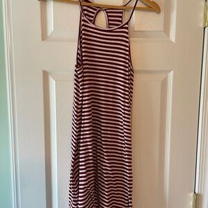 Love, Fire Burgundy and White Striped Dress